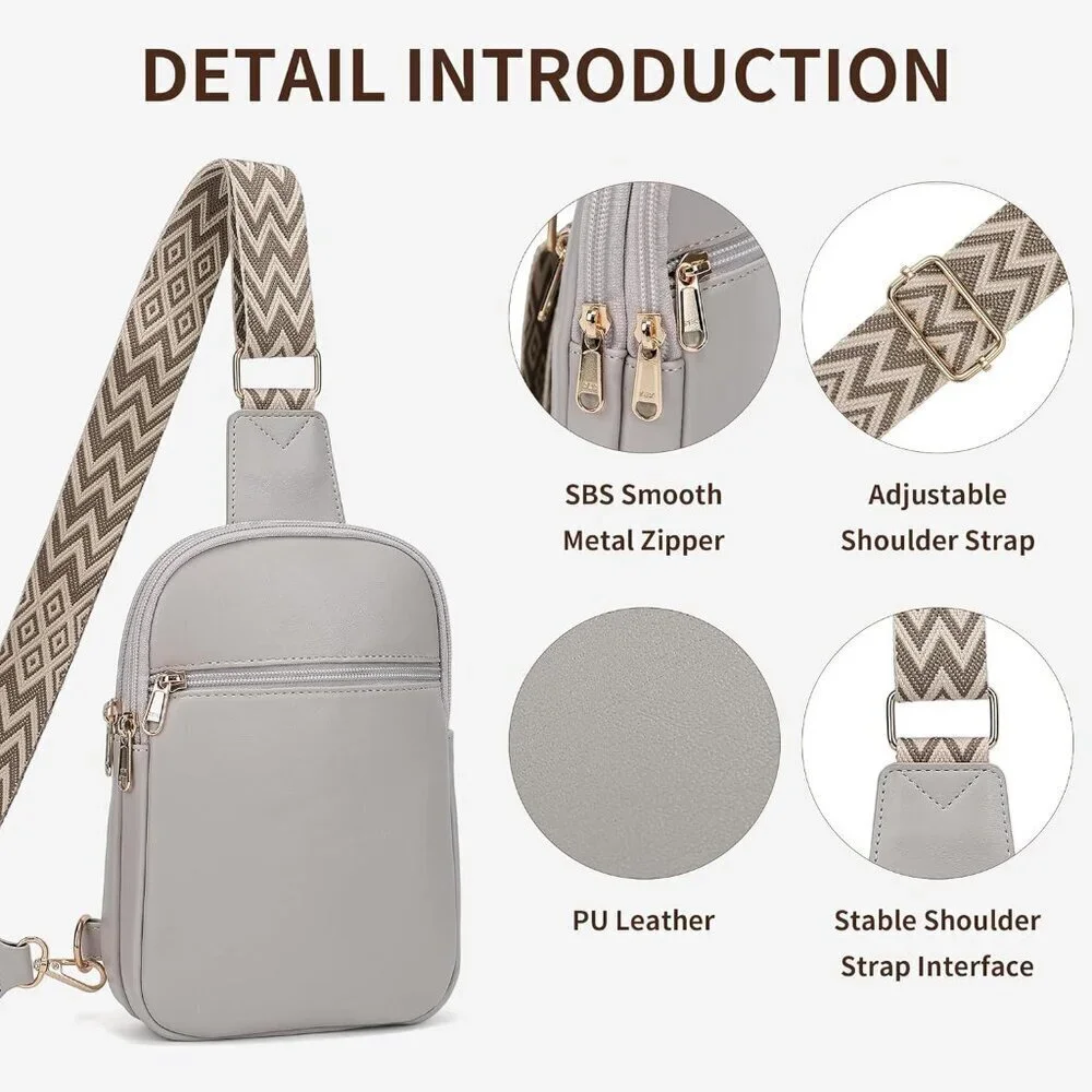 Vegan Leather Anti Theft Crossbody Bag Women RFID Blocking Travel Purse